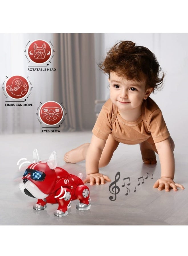 ألعاب موسيقية للأطفال وقت البطن | ألعاب روبوت الكلب للأطفال ترويجية للتعليم المبكر على الزحف - ألعاب موسيقية للأطفال من 6 إلى 18 شهرًا، صبيان وبنات من 2 إلى 3 سنوات - Image 2
