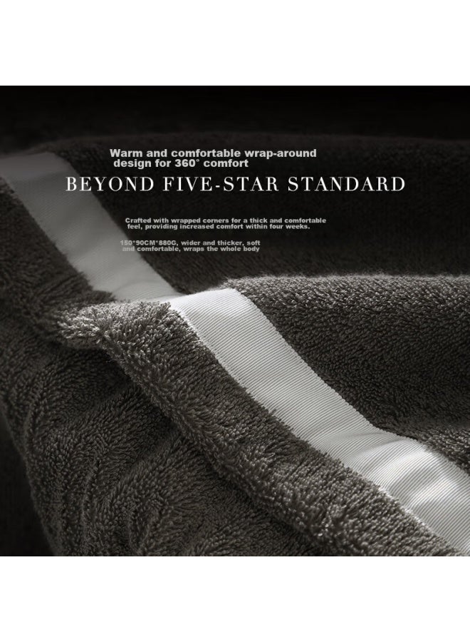 Canasin Kang'erxin Five-star Hotel Pure Cotton Bath Towel, Spliced Antibacterial Absorbent Thick Sek Certified, Off-white 150*90cm - Image 4
