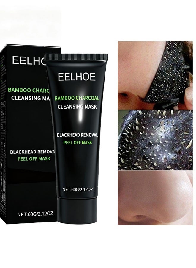 EELHOE Bamboo Charcoal Cleansing Peel Off Mask | Blackhead Removal, Pore Purifying, Deep Cleansing 60g | For Nose & Face, Removes Dirt & Impurities, Suitable For All Skin Types - Image 2