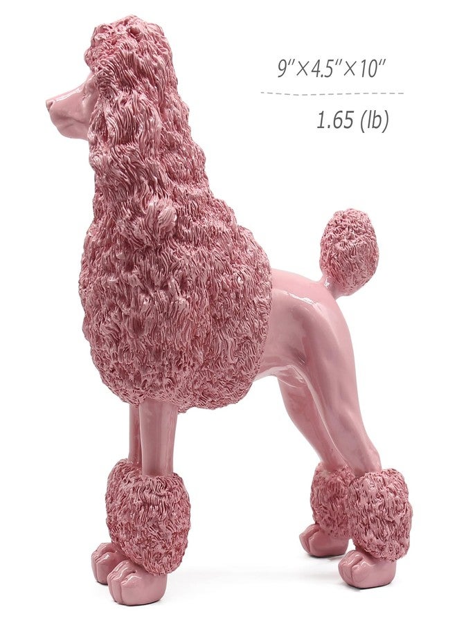 Lukitas Standing Pink Poodle Sculpture Decor, Decorative Dog Statue, Animal Ornament for Garden Home, Resin 10'' - Image 4