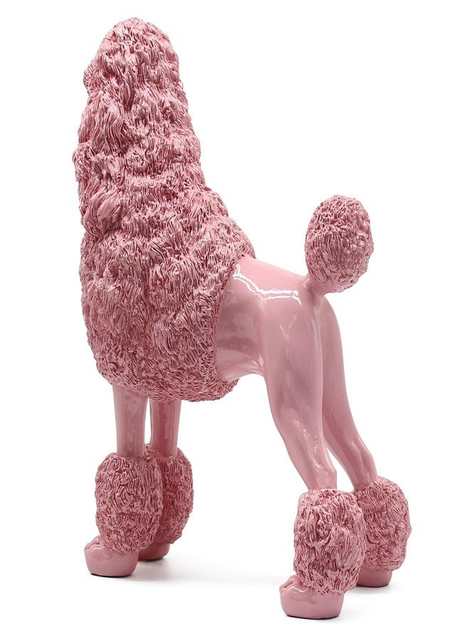 Lukitas Standing Pink Poodle Sculpture Decor, Decorative Dog Statue, Animal Ornament for Garden Home, Resin 10'' - Image 5