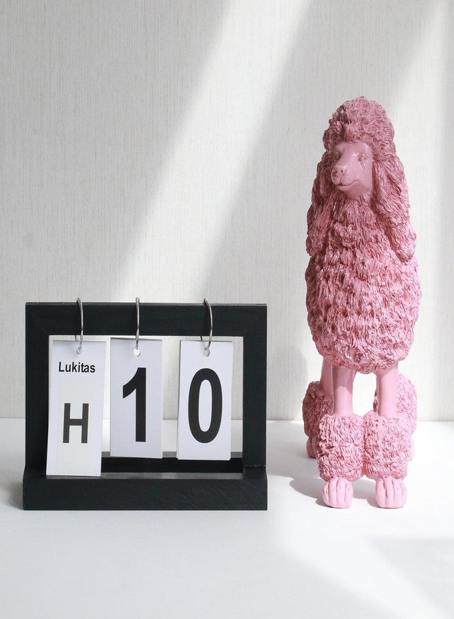 Lukitas Standing Pink Poodle Sculpture Decor, Decorative Dog Statue, Animal Ornament for Garden Home, Resin 10'' - Image 3