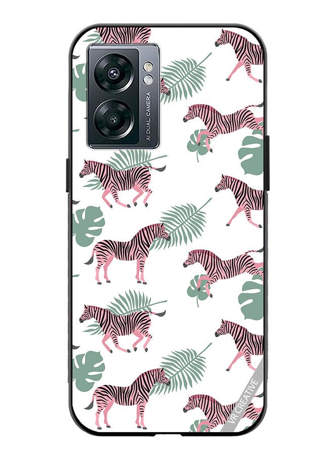VR CREATIVE Protective Case Cover For OnePlus Nord N300 Vector Zebra And Palm Leaves Isolated On White Design Multicolour - Image 1