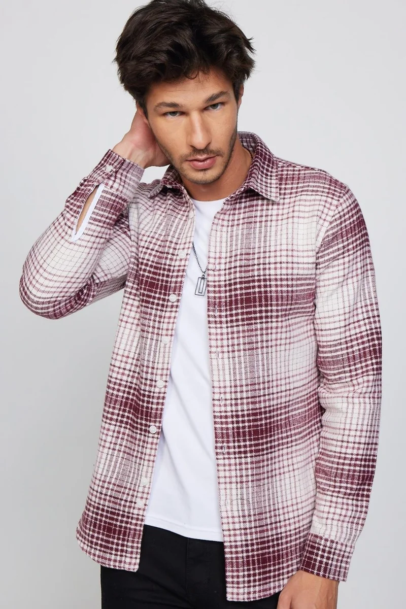 تودورس Slim Fit Slim Fit Checked Lumberjack Men's Shirt