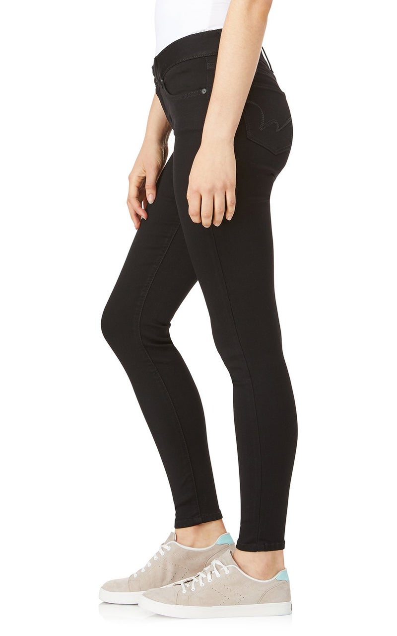 WallFlower Women's Ultra Skinny Mid-Rise Insta Soft Juniors Jeans (Standard and Plus), Black, 0 - Image 2