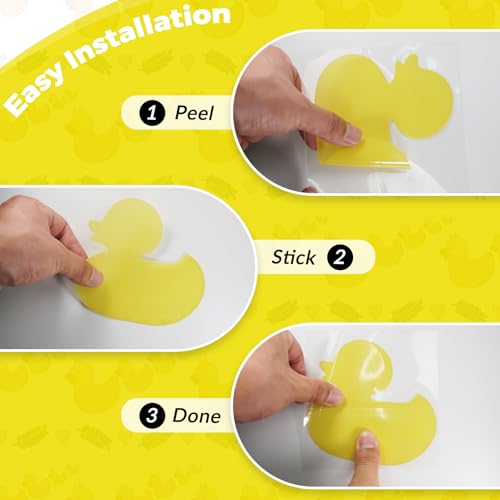 SX S&X Bathtub Non Slip Stickers for Kids, 12-Pack Cartoon Duck Shower Non Slip Stickers - Comfortable High Grip On Slippery Surfaces - Image 4