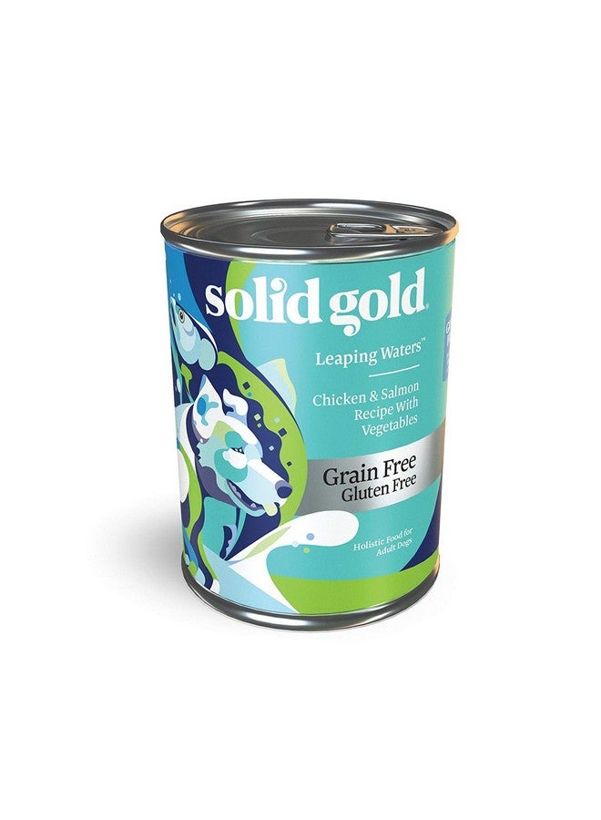 Solid Gold Wet Dog Food for Adult & Senior Dogs - Made with Real Chicken & Salmon - Leaping Waters Grain Free Canned Dog Food for Healthy Digestion & Sensitive Stomach - Image 1