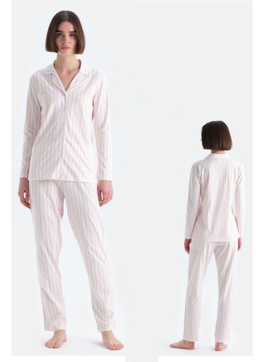 Women's Woven Long Sleeve Striped Shirt Pajama Set - pzsku/Z9F8DEB241E806564A892Z/45/_/1740075649/a43f51ca-4635-4294-b00a-1ad2723781a1