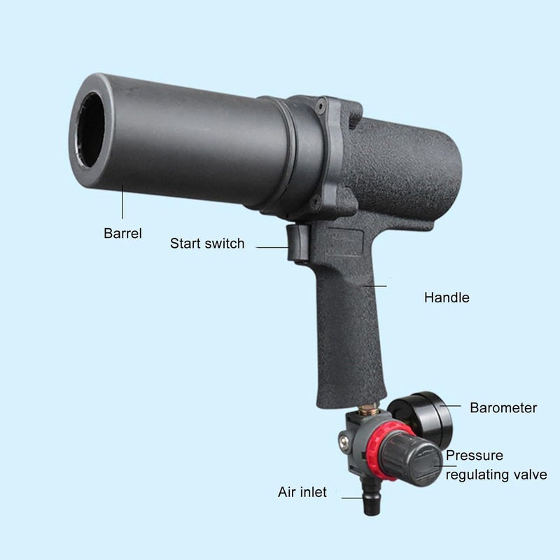Pneumatic Caulking Gun with Integrated Pressure Gauge and Adjustable Speed - High Strength Metal Cylinder for 310ml Cartridges - Professional Air Powered Cartridge Applicator - Image 2