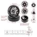 Rchobbytop 4 Pack RC Buggy Tires 12mm Hex Wheels and Tires 110 Off Road RC Buggy Wheels and Tires Tyres Set wLock Nuts and Wrench for Bandit VXL Tornado HSP Tamiya Kyosho Arrma etc - Image 3