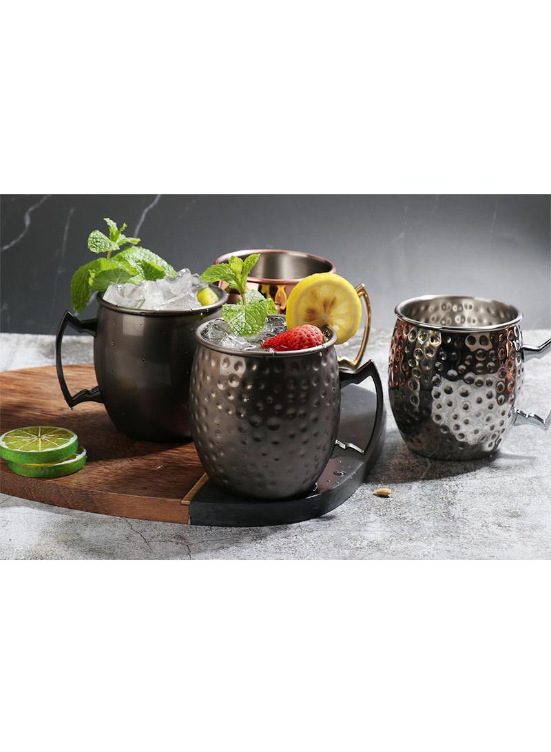 1-Pieces Moscow Mule Cup Stainless Steel Copper Hammered Cups Ice Drinking Cup Golden 530ml  - Image 5