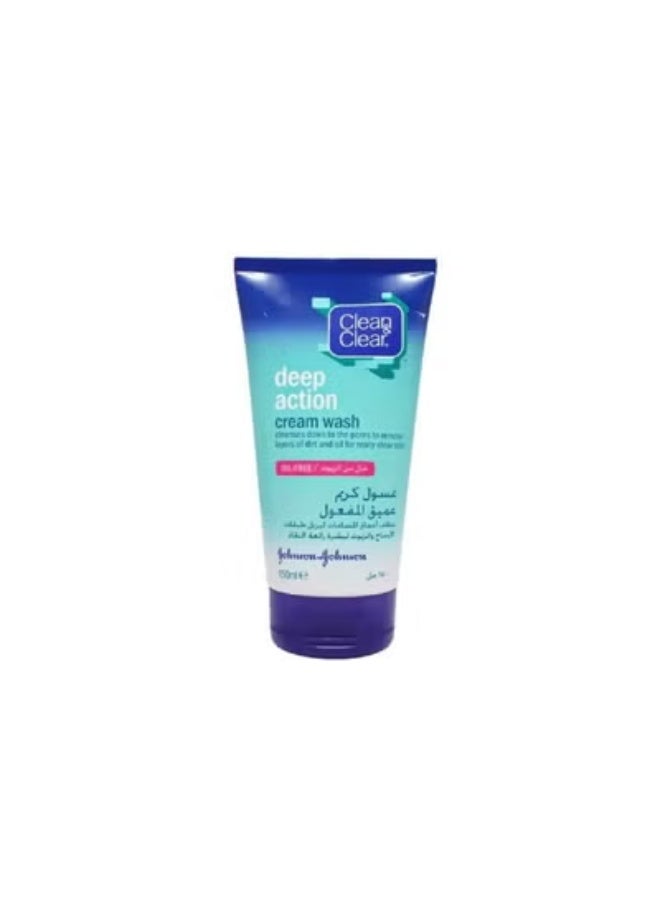 Clean & Clear Deep Action Cream Wash 150 Ml - Image 1