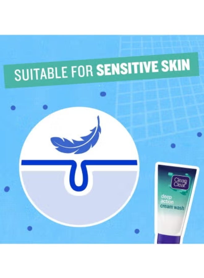 Clean & Clear Deep Action Cream Wash 150 Ml - Image 2