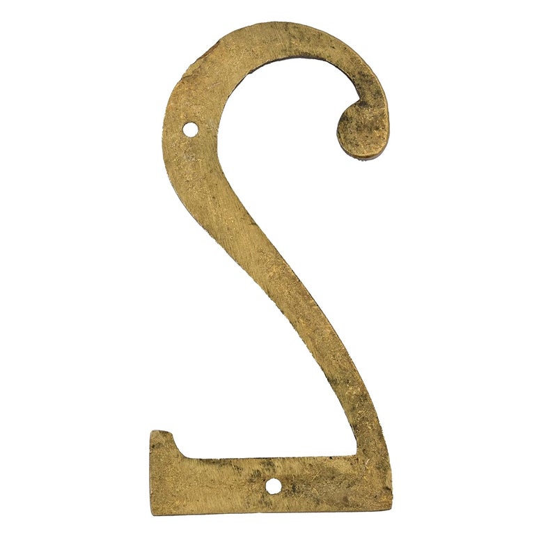 AargKraft 4 Brass House Hotel Door Number Plaque Sticky Numeric Numerical Digit 09 2 Two - Image 3