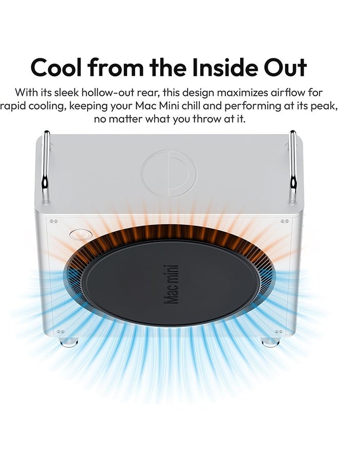 ULANZI QT01 Mac mini Case, Aluminum Case Compatible with 2024 Mac mini M4/M4 Pro, Heat Dissipation Aluminum Mac mini M4 Mount Rack, Mac mini M4 Holder Anti-Scratch Shockproof Portable Small Stand - Image 4