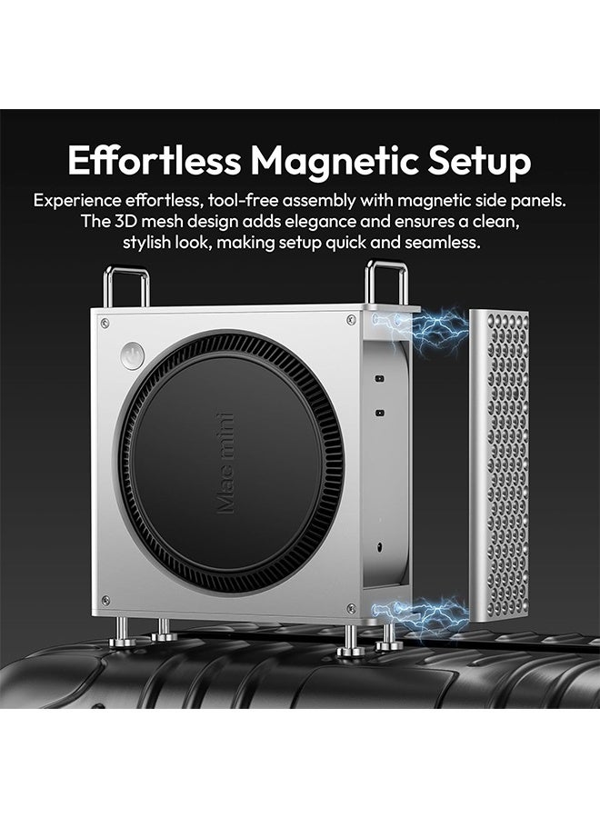ULANZI QT01 Mac mini Case, Aluminum Case Compatible with 2024 Mac mini M4/M4 Pro, Heat Dissipation Aluminum Mac mini M4 Mount Rack, Mac mini M4 Holder Anti-Scratch Shockproof Portable Small Stand - Image 5