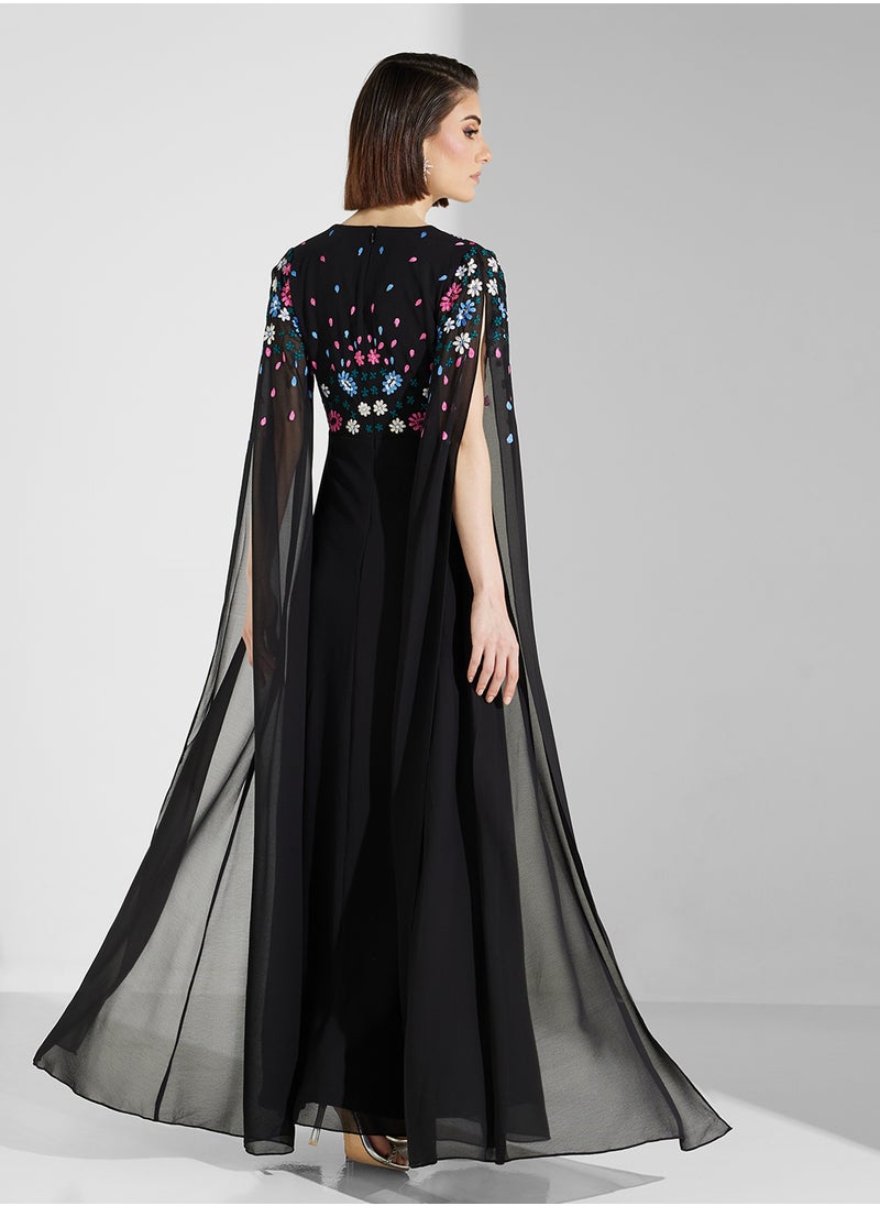 Frock and Frill Floral Bodice Gown Dress  - Image 2