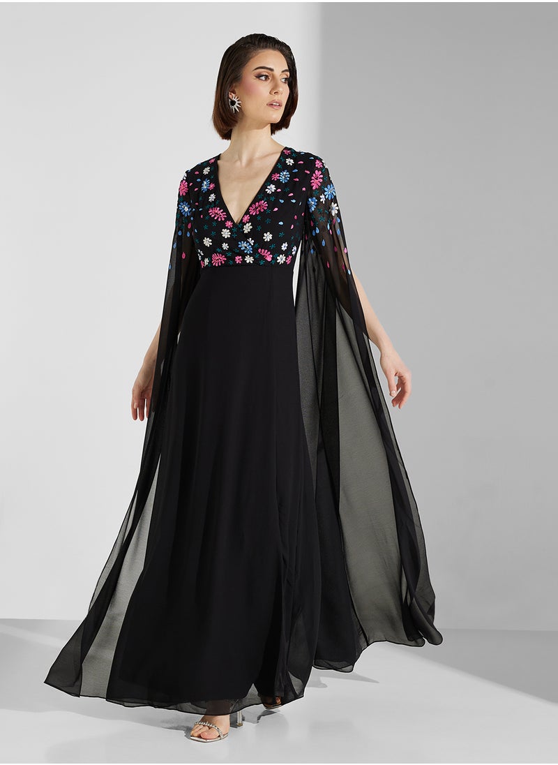 Frock and Frill Floral Bodice Gown Dress  - Image 4