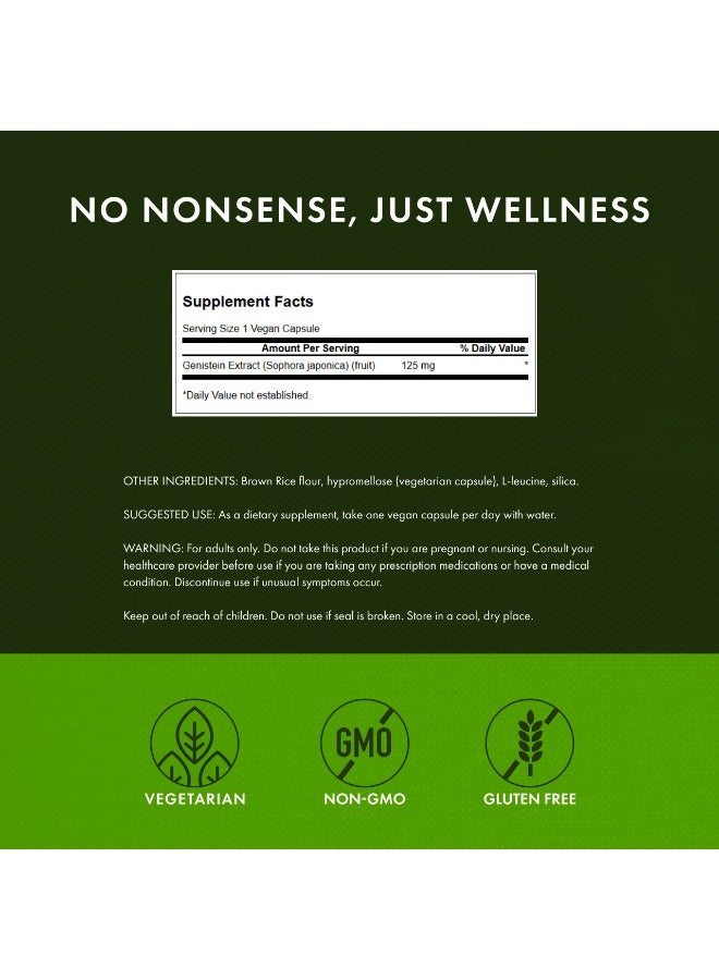 SWANSON Genistein from Sophora Japonica, Soy Free, 125 mg, 60 Veggie Capsules(pack of 3) - Image 2