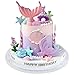 Zafena 21pcs Mermaid Cake Topper Mermaid Tail Cake Decorations with Seaweed Shells Starfish Coralal Under the Sea Cake Decorations for Birthday Party Decorations Pink Purple - Image 3