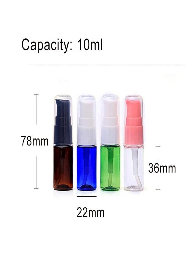 Quupy 12Pcs 10ml/0.34oz Clear Lotion Pump Bottle with Pink Press Pump Head Empty Refillable Travel Bottles Toiletries Liquid Container Vials for Cosmetic Makeup Shampoo Shower Gel - Image 2