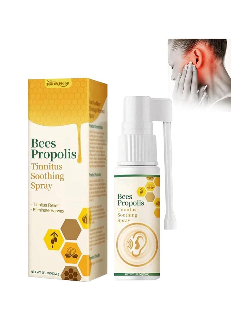 SOUTH MOON Bees Propolis Tinnitus Soothing Spray，Natural Herbal Spray，Ear Care Spray，Suitable For Tinnitus Relief ，Eliminate Earwax，Back Of The Ear，Ear Discomfort（60 ml） - Image 1