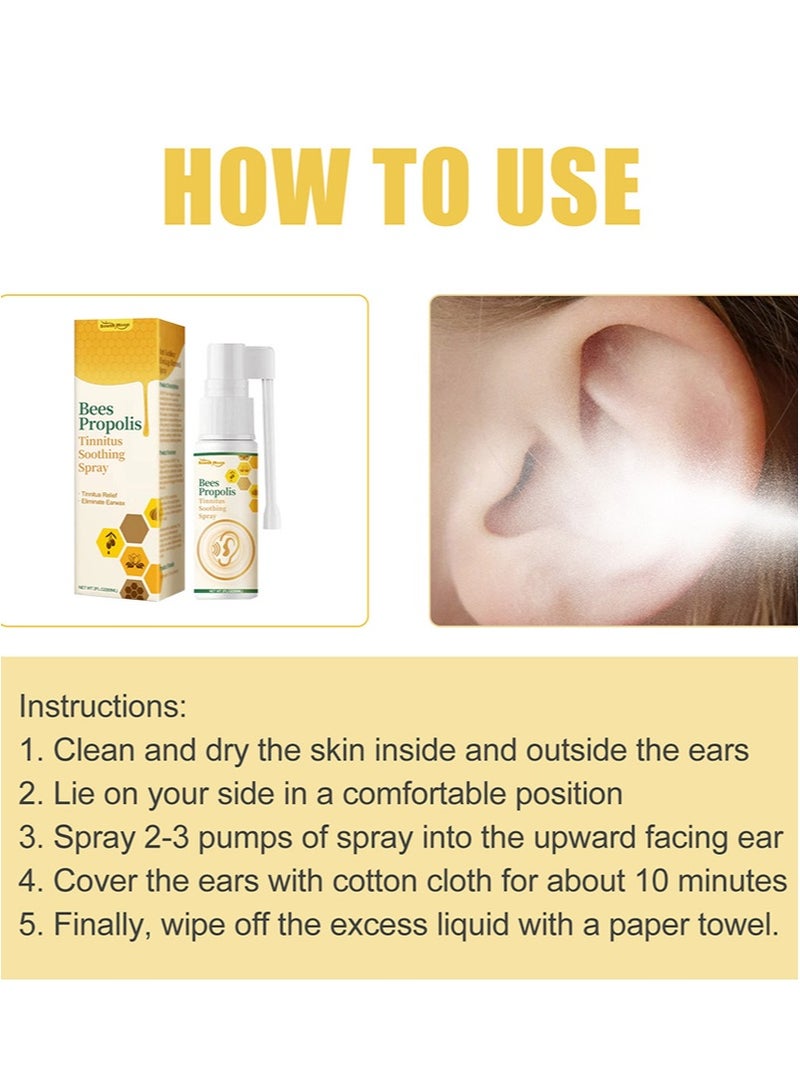 SOUTH MOON Bees Propolis Tinnitus Soothing Spray，Natural Herbal Spray，Ear Care Spray，Suitable For Tinnitus Relief ，Eliminate Earwax，Back Of The Ear，Ear Discomfort（60 ml） - Image 4