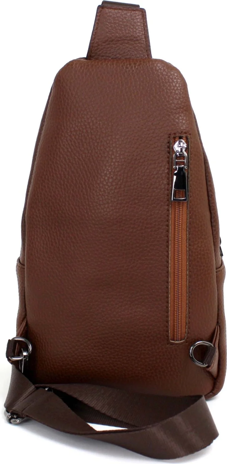 ديرسي كلوب Brown Color Crossbody Bag Chest Bag Multi-Compartment Shoulder Strap Bodybag Bag with Headphone Outlet