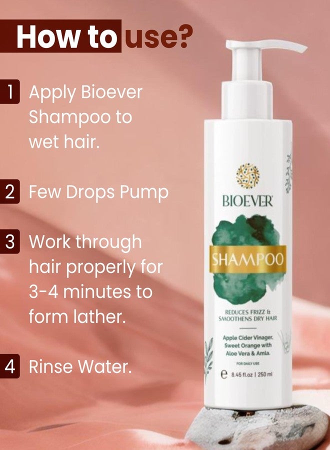 Bioever Anti Hair Fall Shampoo, Apple Cider Vinegar/Aloe vera/Amla |Frizz-Free & Manageable Hair | Paraben-Free | Hair fall Control, Best for men and women - Pack Of 2-250ML - Image 5