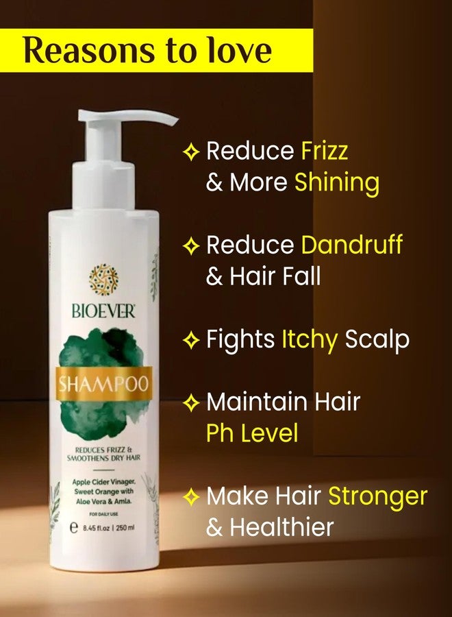 Bioever Anti Hair Fall Shampoo, Apple Cider Vinegar/Aloe vera/Amla |Frizz-Free & Manageable Hair | Paraben-Free | Hair fall Control, Best for men and women - Pack Of 2-250ML - Image 4