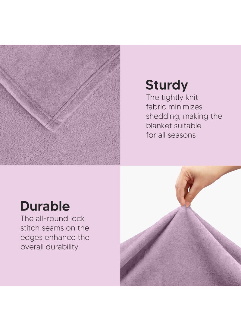 Utopia Bedding Utopia Bedding Fleece Blanket Throw Size Lilac 300GSM Luxury Fuzzy Soft Anti-Static Microfiber Bed Blanket (60x50 Inches)  - Image 5