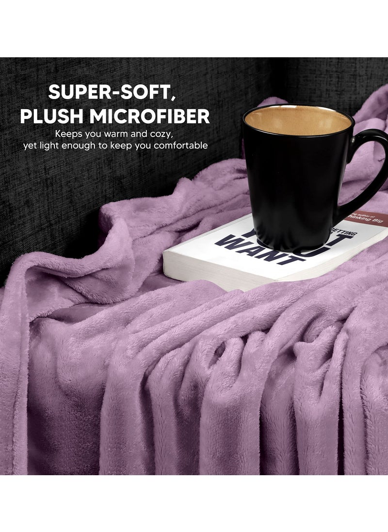 Utopia Bedding Utopia Bedding Fleece Blanket Throw Size Lilac 300GSM Luxury Fuzzy Soft Anti-Static Microfiber Bed Blanket (60x50 Inches)  - Image 3