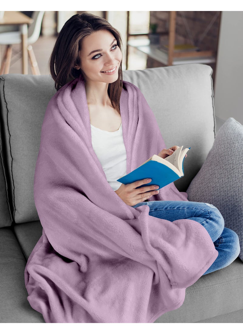 Utopia Bedding Utopia Bedding Fleece Blanket Throw Size Lilac 300GSM Luxury Fuzzy Soft Anti-Static Microfiber Bed Blanket (60x50 Inches)  - Image 4