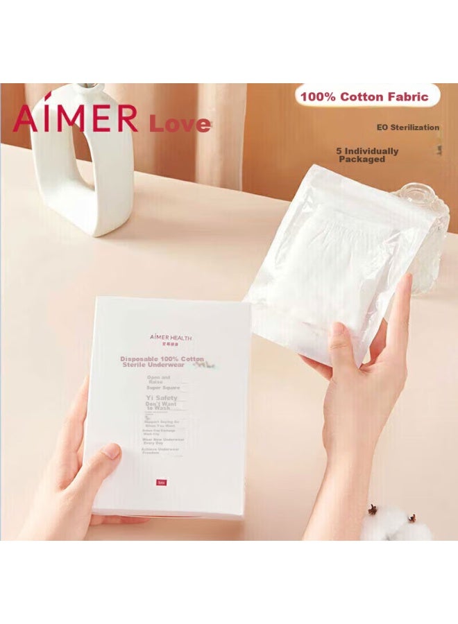 Aimer Disposable Underwear , No-wash, Eo Sterilized, Daily Disposable Travel Underwear, White, Size 175 - Image 1