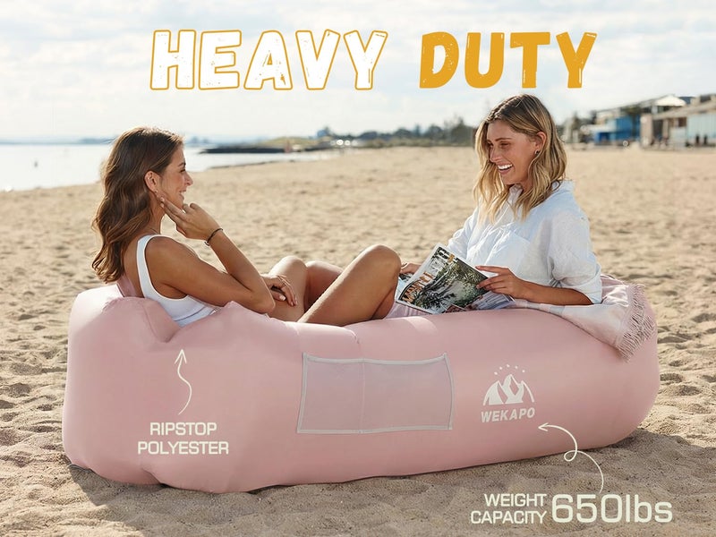 Wekapo Inflatable Couch Air Lounger Chair - Camping & Beach Accessories  Portable Blow Up Sofa For Hiking  Lawn  Indoor/Outdoor Movies & Music Festivals. Lightweight And Easy To Set Up Air Hammock - Image 4