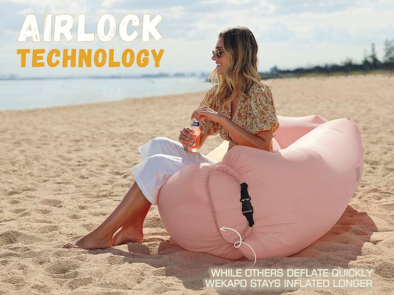 Wekapo Inflatable Couch Air Lounger Chair - Camping & Beach Accessories  Portable Blow Up Sofa For Hiking  Lawn  Indoor/Outdoor Movies & Music Festivals. Lightweight And Easy To Set Up Air Hammock - Image 5