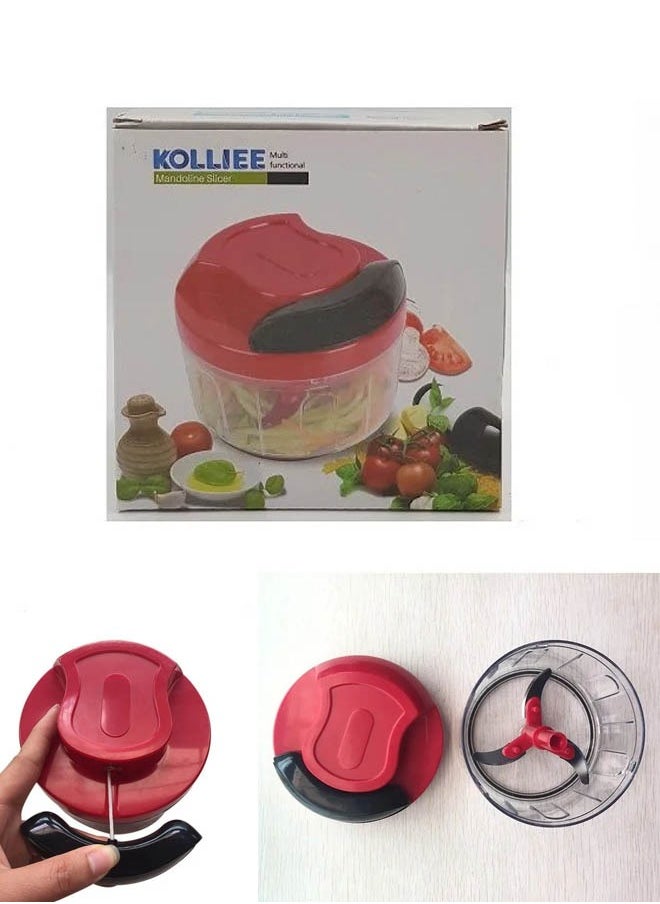 KOLLIEE - Multicolor 10x13x6cm Manual Food Chopper for Fruit and Vegetable - Image 1