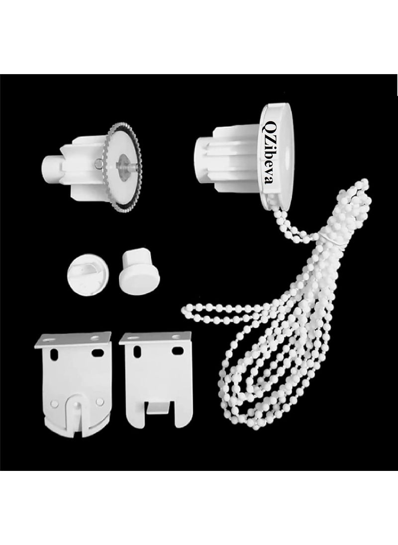 QZibeva - QZIBEVA 1 Set Roller Blinds Holder and Mechanism Hardware Pack 2 Pcs Bracket1 Pcs Male 1 Pcs Female Control Unit Bead Chain 2 Pcs End Cap of Bottom Rods Item Code_ROB6 - Image 1