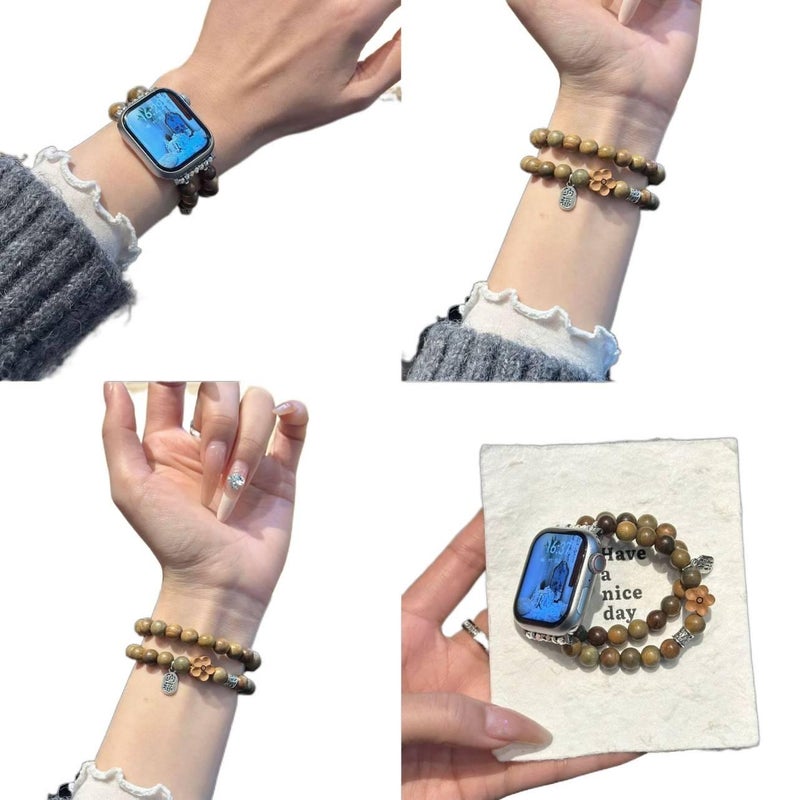 سوار ساعة ذكية سوار راتنج متوافق مع Apple Watch بملاءمة قابلة للتعديل وحزام بديل للاستخدام اليومي باللون أخضر قابل للتعديل - Senko Aura - Image 2