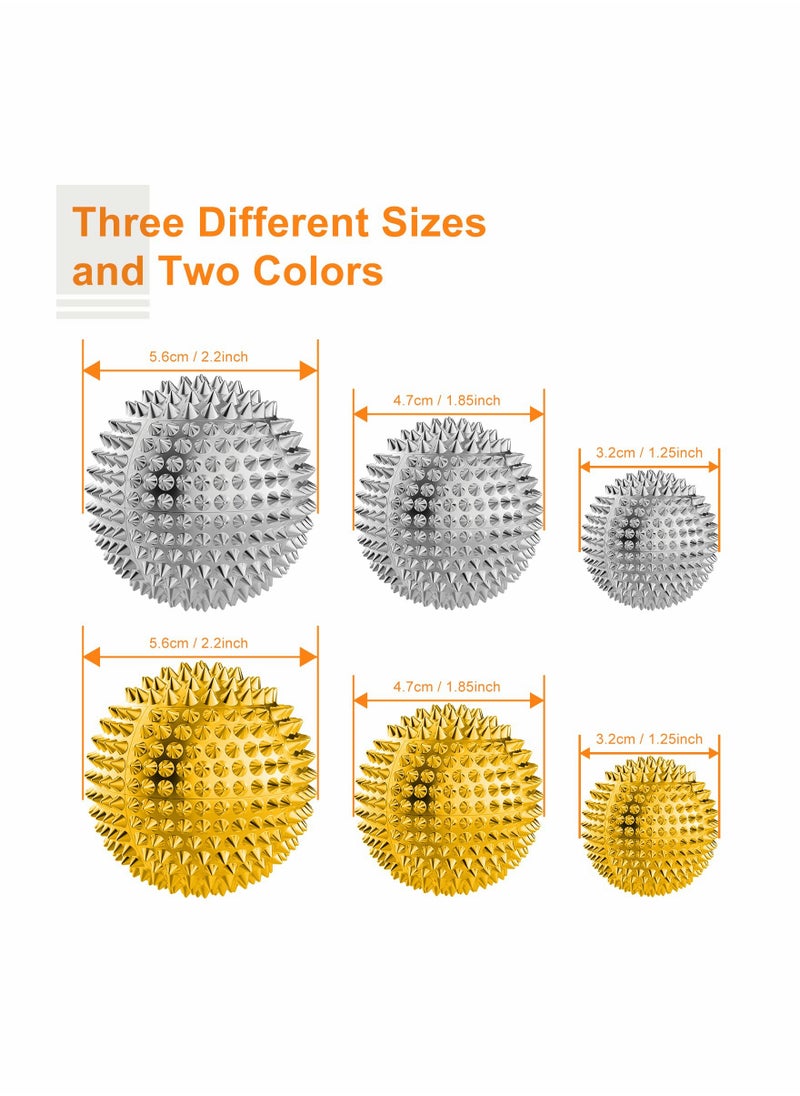 Generic - Acupressure Massage Balls for Foot, Back, and Muscle Relief - 5.6 cm Hedgehog Balls for Soreness Relief, Pack of 2, Silver - Perfect for Targeted Muscle Therapy and Relaxation. - Image 1