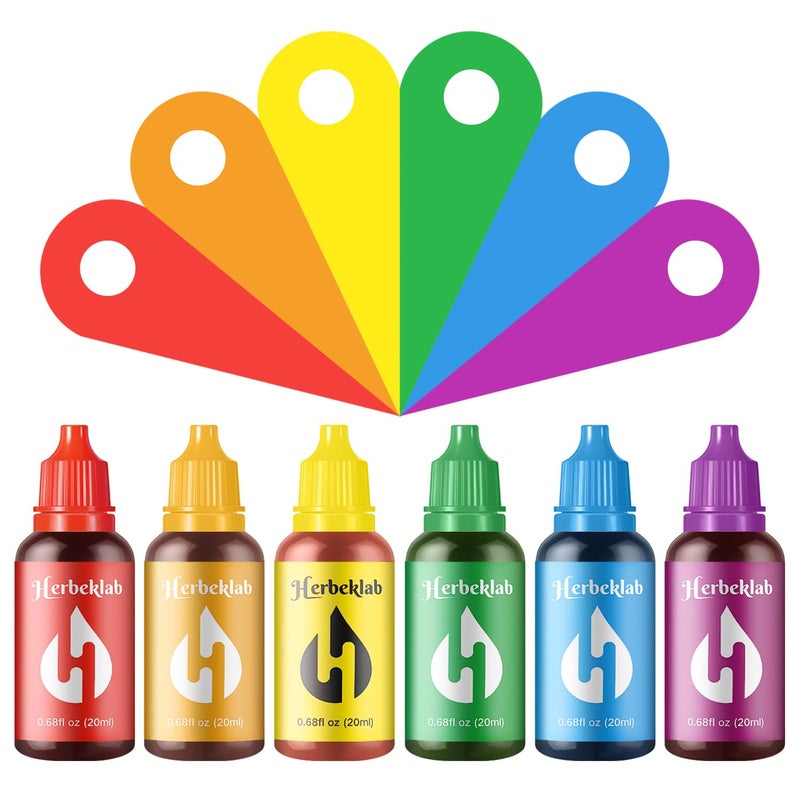 Herbeklab Food Coloring Liquid  6 Colors x 20 ml WaterBased Concentrated Food Dye for Slime Baking Icing Cake Decorating  Easter Eggs - Image 3