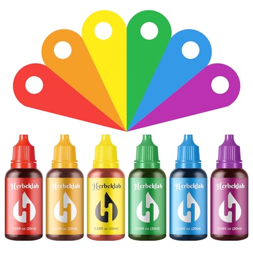 Herbeklab Food Coloring Liquid  6 Colors x 20 ml WaterBased Concentrated Food Dye for Slime Baking Icing Cake Decorating  Easter Eggs - Image 1