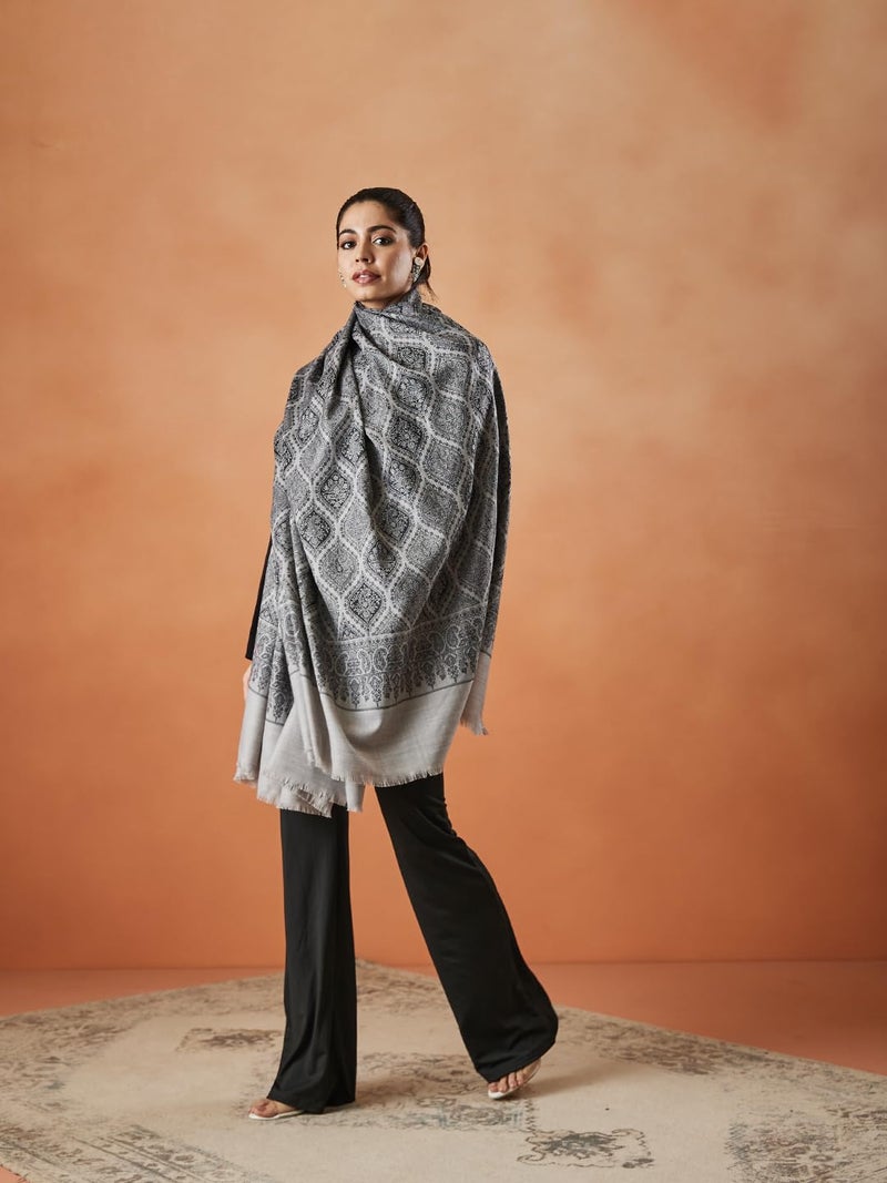 Pashmoda Women Shabnam Kashmiri Jamawar Woven Shawl (Size: 101X203 CM) - Image 2