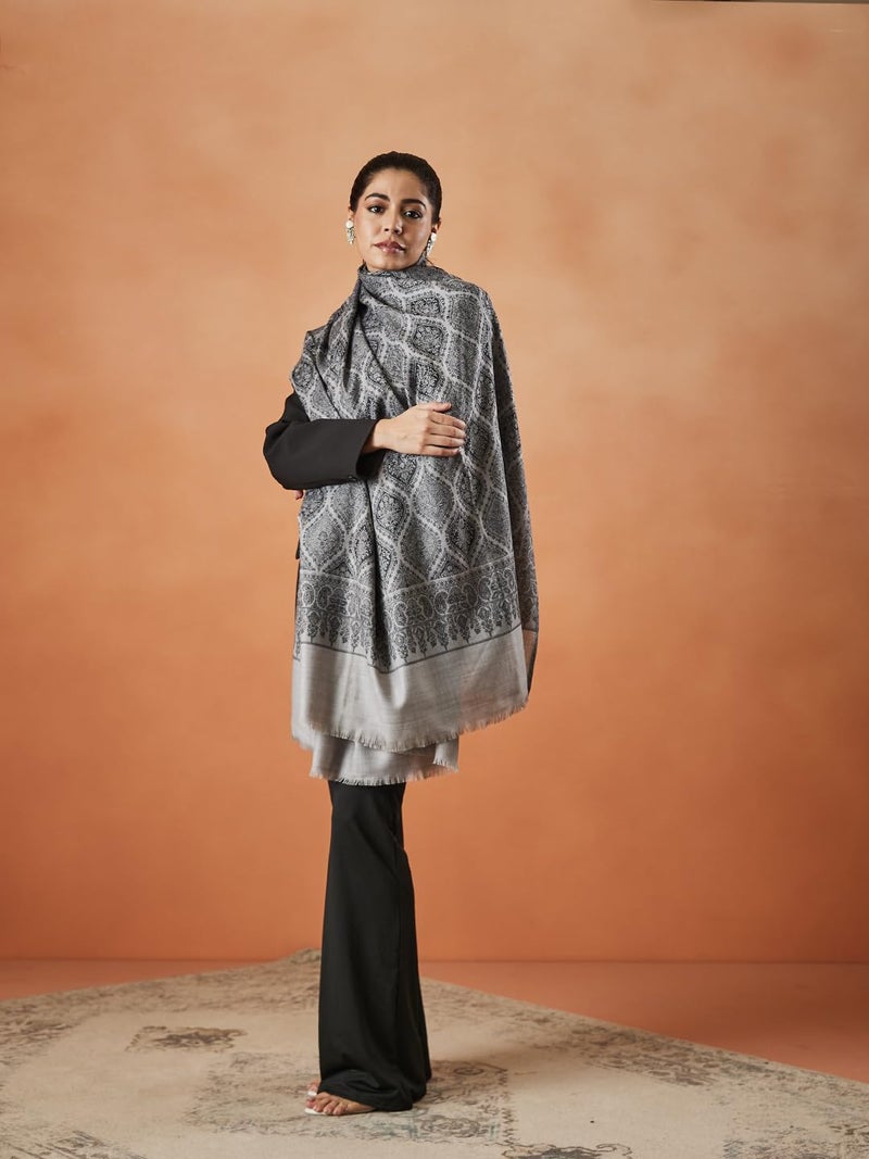 Pashmoda Women Shabnam Kashmiri Jamawar Woven Shawl (Size: 101X203 CM) - Image 3