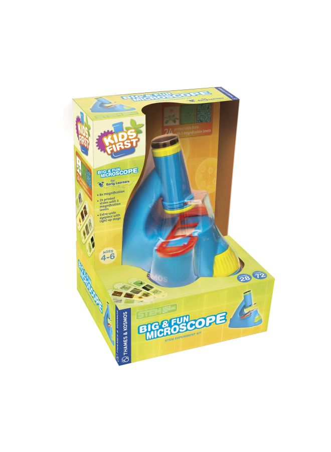 Thames & Kosmos Kids First Big & Fun Microscope Science Experiment Kit | Easy-to-Use Kids Microscope | Ages 4-6 | STEM Experiment Guide and Full-Color User Manual | 72 Images | Extra-wide Eyepiec with Light-up Stage - Image 1