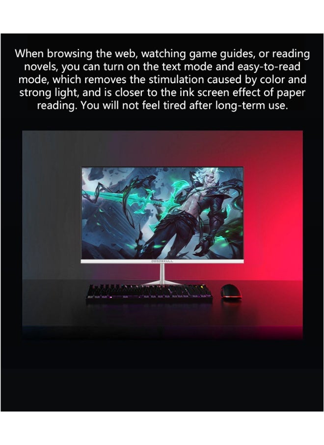 24" Inch GMX24W Gaming Monitor LED Panel Type, 180Hz Refresh Rate, 1ms Response Time,  Adaptive Sync and G-Sync Compatible, Adjustable Stand | White