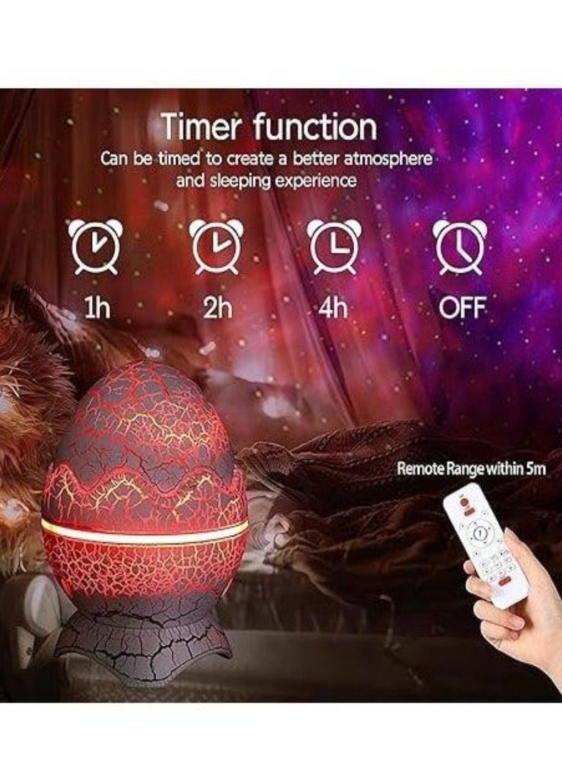 JAJEEK Dinosaur Egg Galaxy Star Projector with Wireless Music Player – Starry Night Light with White Noise, Nebula Effects, Timer, and Remote Control – Ideal Gift & Bedroom Decoration for Kids and Adults – Sleep Aid and Relaxing Ambiance  - Image 3