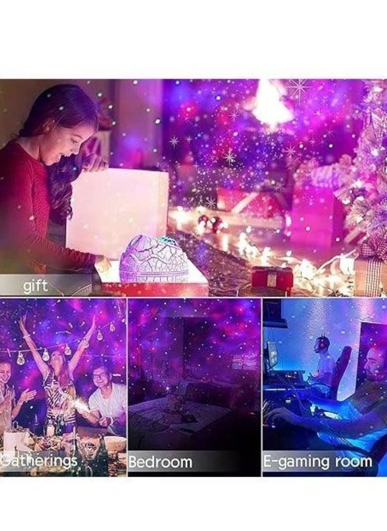 JAJEEK Dinosaur Egg Galaxy Star Projector with Wireless Music Player – Starry Night Light with White Noise, Nebula Effects, Timer, and Remote Control – Ideal Gift & Bedroom Decoration for Kids and Adults – Sleep Aid and Relaxing Ambiance  - Image 4
