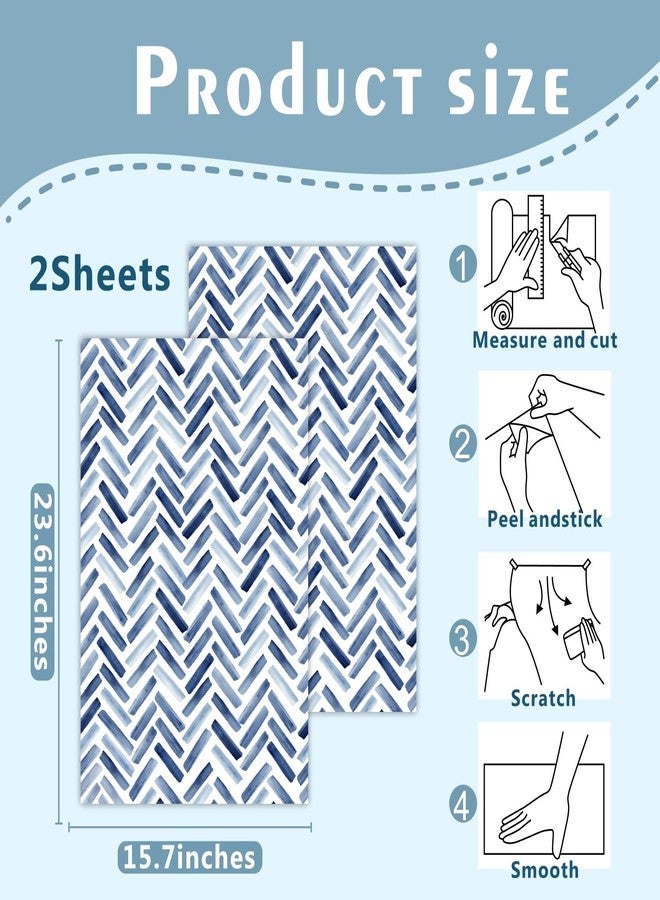 HATARU Peel and Stick Wallpaper Blue and White Line Wallpaper Watercolor Self Adhesive Removable Wall Paper Morden Stripe Contact Paper Vinyl Film Stickers for Cabinets Bedroom Bathroom Drawer,15.7" x 47.2" - Image 5