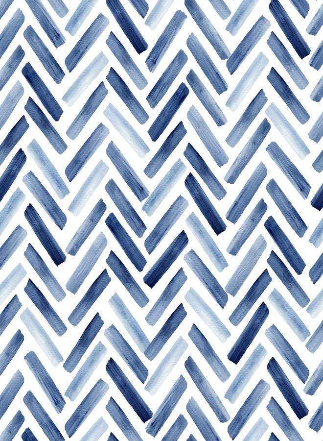 HATARU Peel and Stick Wallpaper Blue and White Line Wallpaper Watercolor Self Adhesive Removable Wall Paper Morden Stripe Contact Paper Vinyl Film Stickers for Cabinets Bedroom Bathroom Drawer,15.7" x 47.2" - Image 3